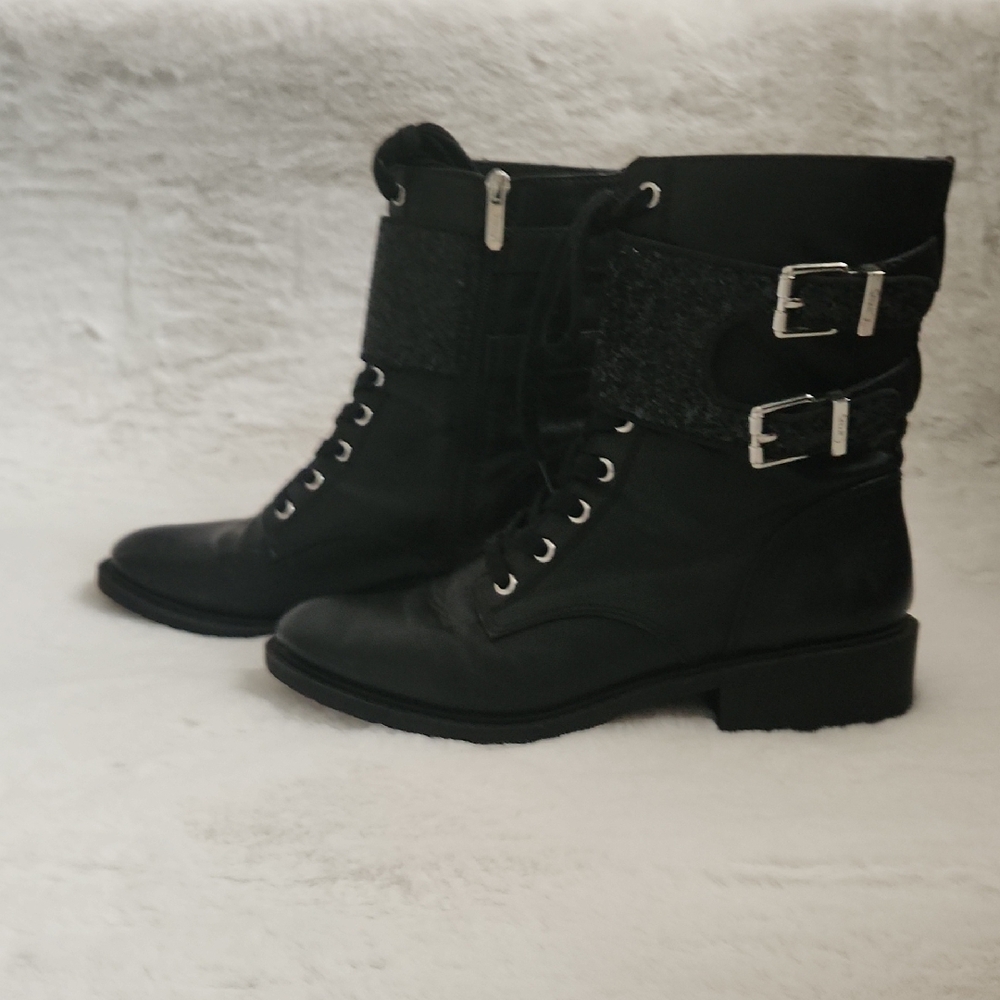 Sam Edelman Circus Boots with Silver Buckles And Sparkly Front
